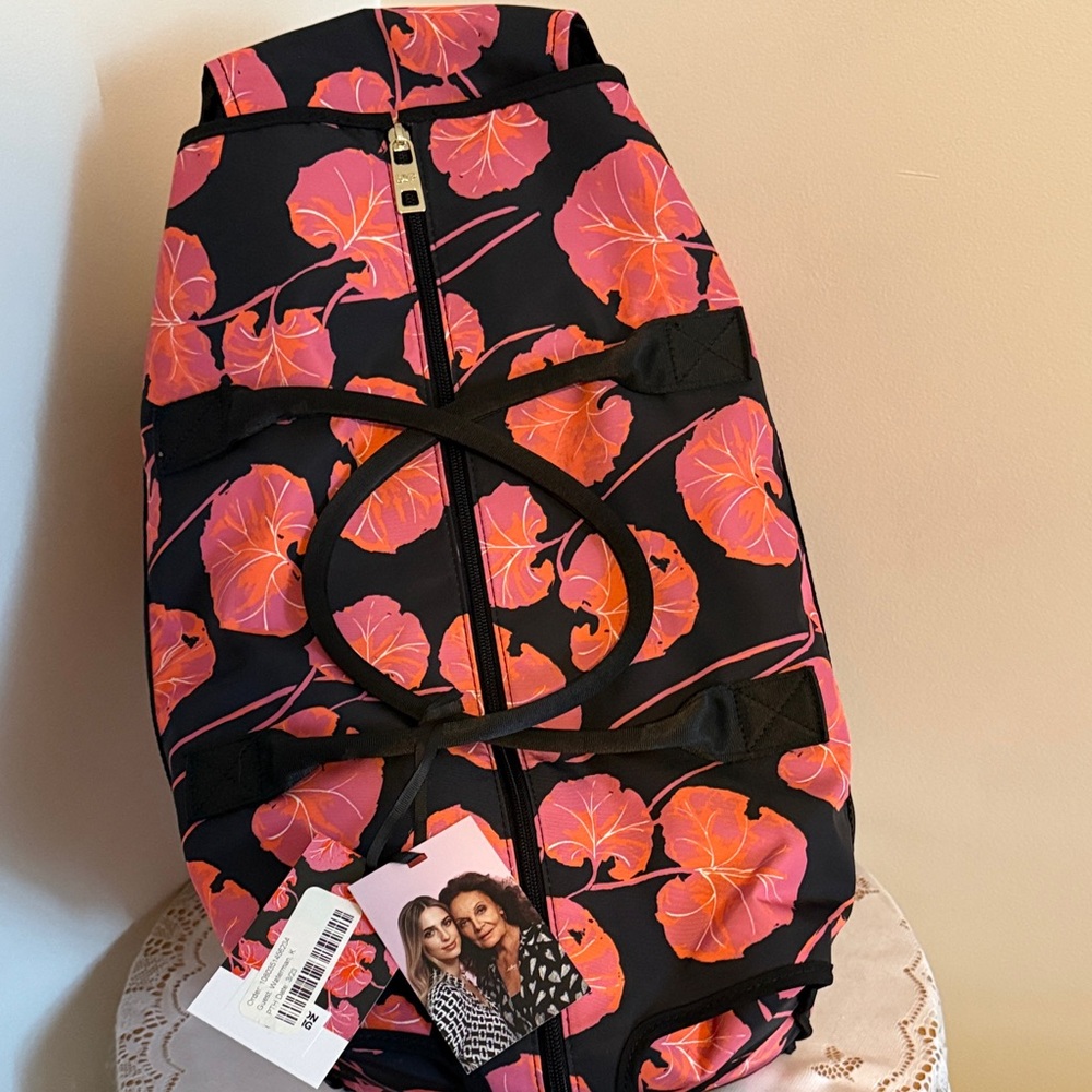 Diane Von Furstenberg Black and Pink Travel Bag